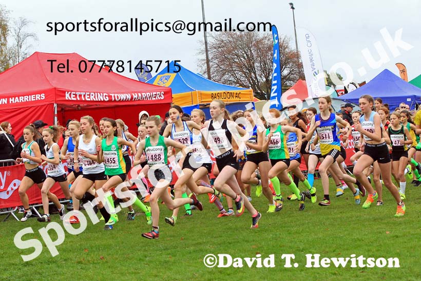 Girls Under-13s, 2022 National Cross Country Relays, Berry Hill Park, Mansfield.  Photo: David T. Hewitson/Sports for All Pics